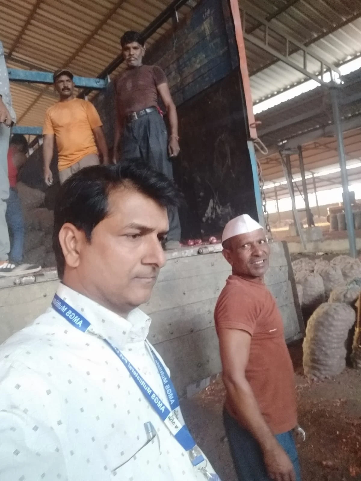 Team at agricultural loading location